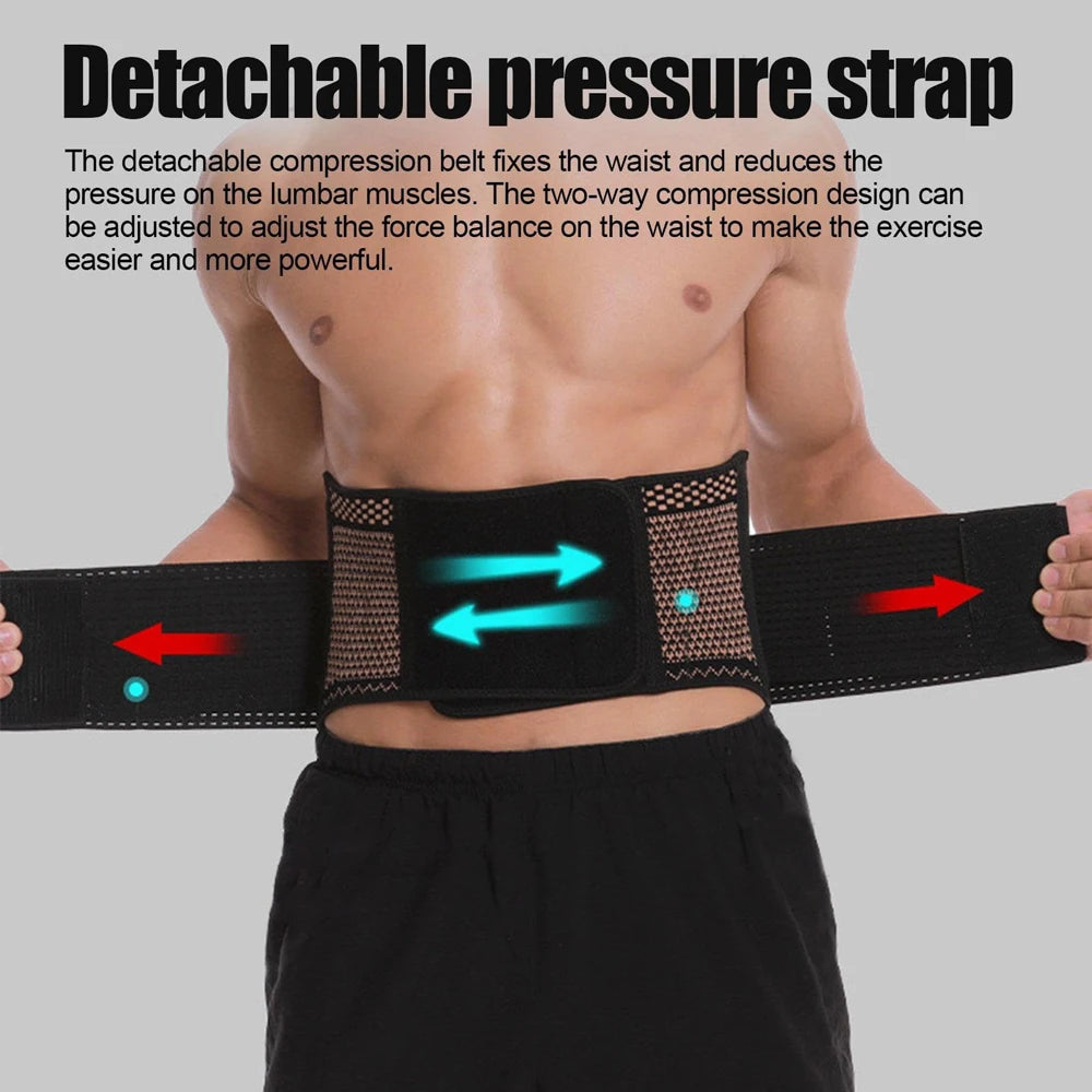 Moderngaloore Copper Back Brace for Men & Women – Adjustable Lumbar Support Belt for Sciatica & Lower Back Pain