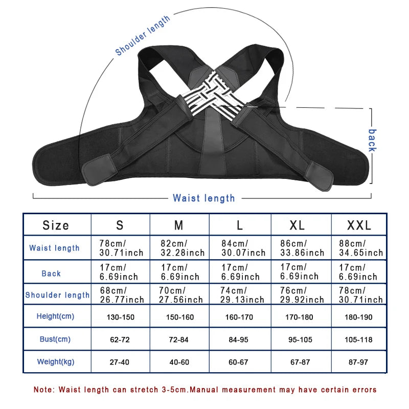 Moderngaloore Full Back & Shoulder Posture Corrector Brace – Adjustable Fit