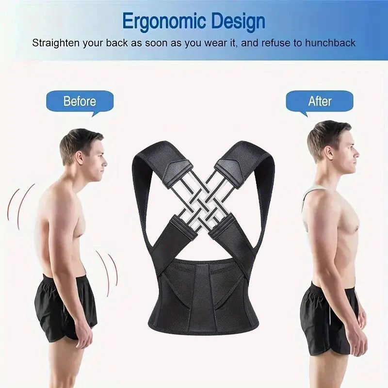 Moderngaloore Full Back Shoulder Posture Corrector Brace - adjustable straps detail