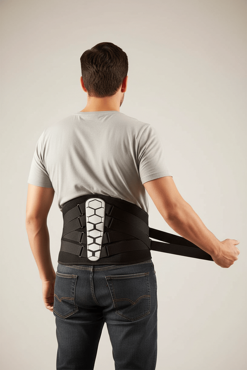 Latino man - lumbar brace