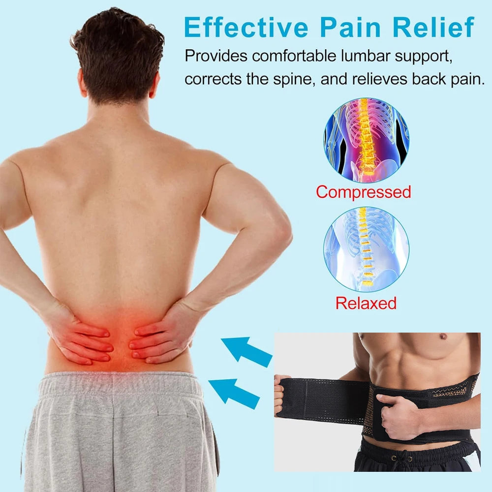 Moderngaloore Copper Back Brace for Men & Women – Adjustable Lumbar Support Belt for Work & Lifting