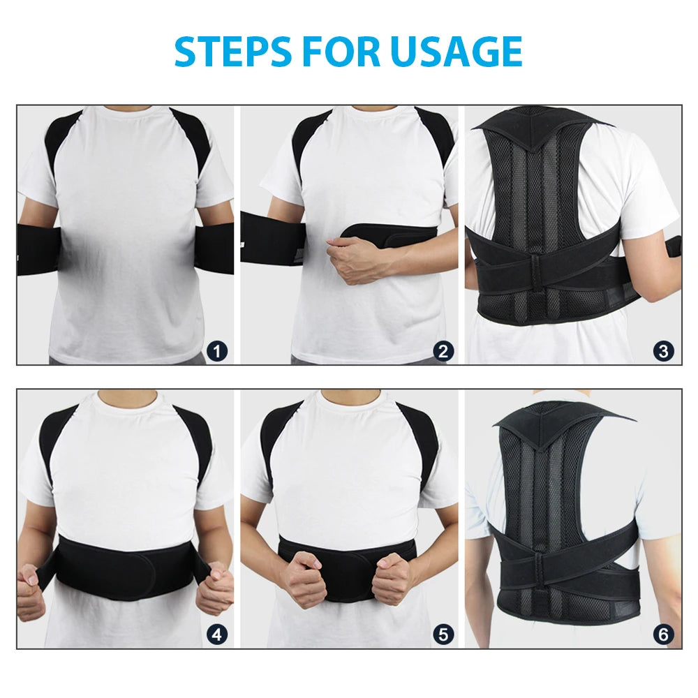 Moderngaloore Upper Back Posture Corrector - size guide S to 4XL