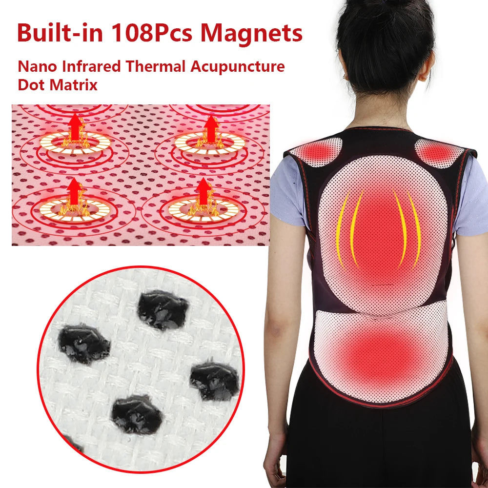 Moderngaloore Tourmaline Self-Heating Magnetic Therapy Back Support Belt