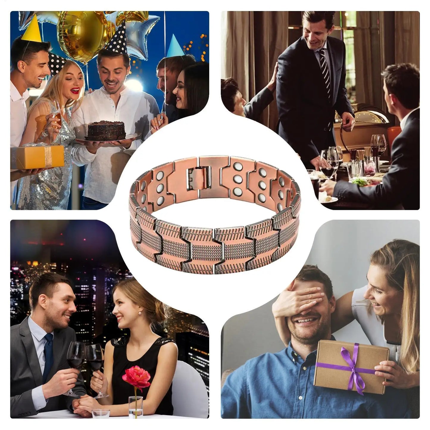 Moderngaloore Copper Magnetic Bracelet for Men – Energy Health Wristband for Exercise, Business & Daily Wear