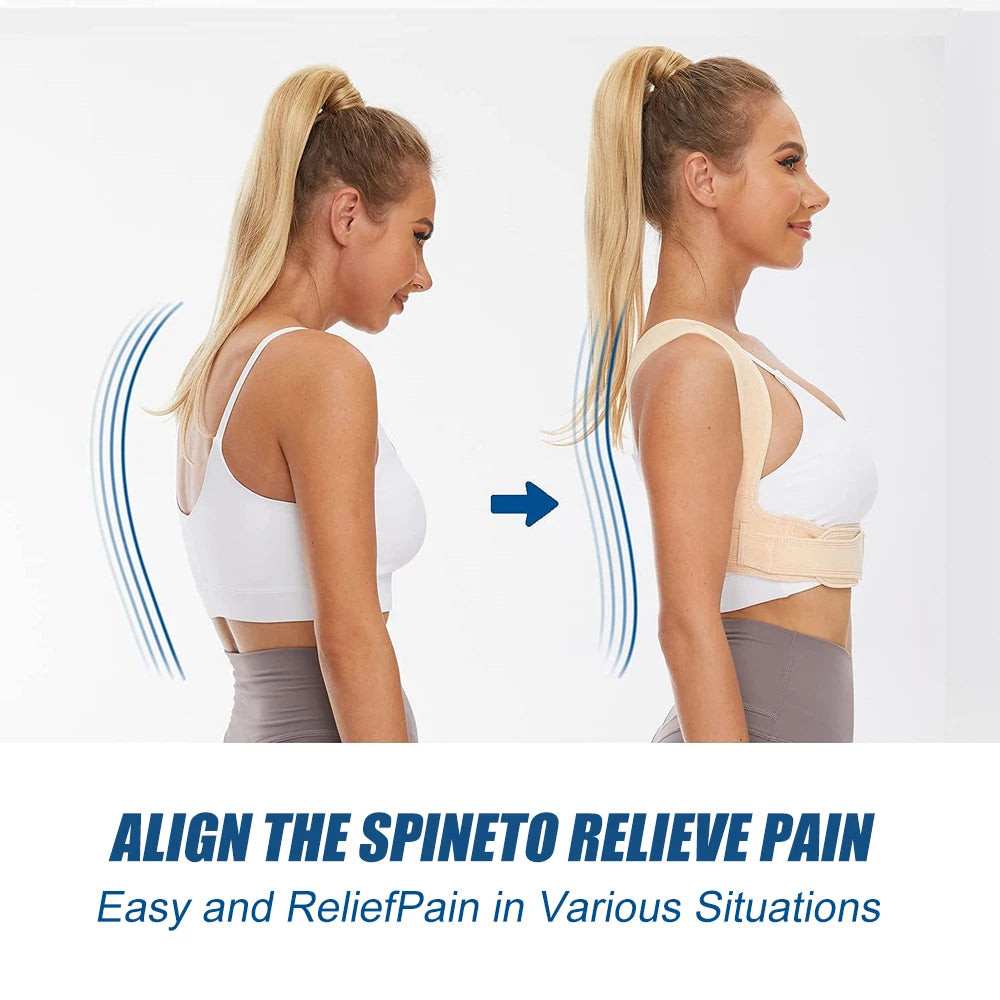 Moderngaloore Adjustable Upper Back Posture Corrector Brace for Men & Women – Breathable Shoulder & Clavicle Support, Pain Relief