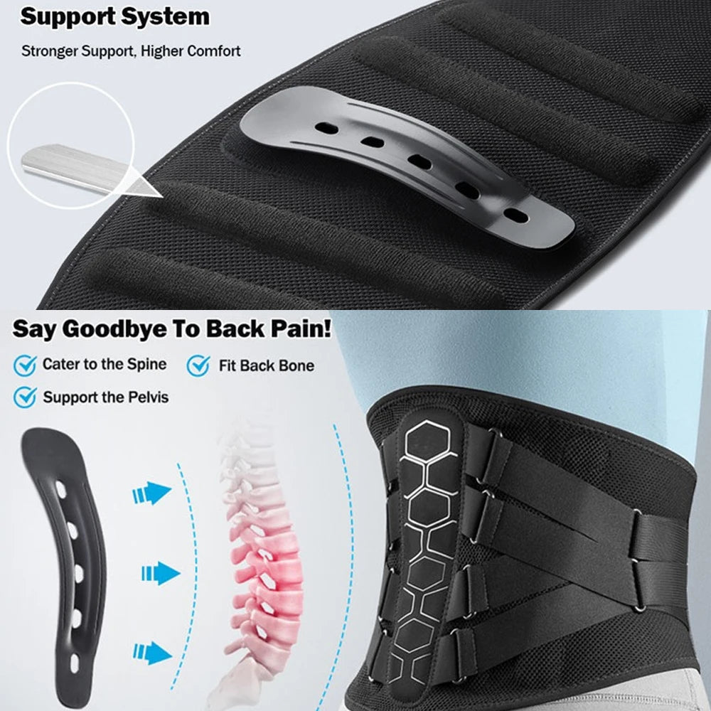 Moderngaloore Lower Back Brace for Men & Women – Flexible Lumbar Support Waist Belt