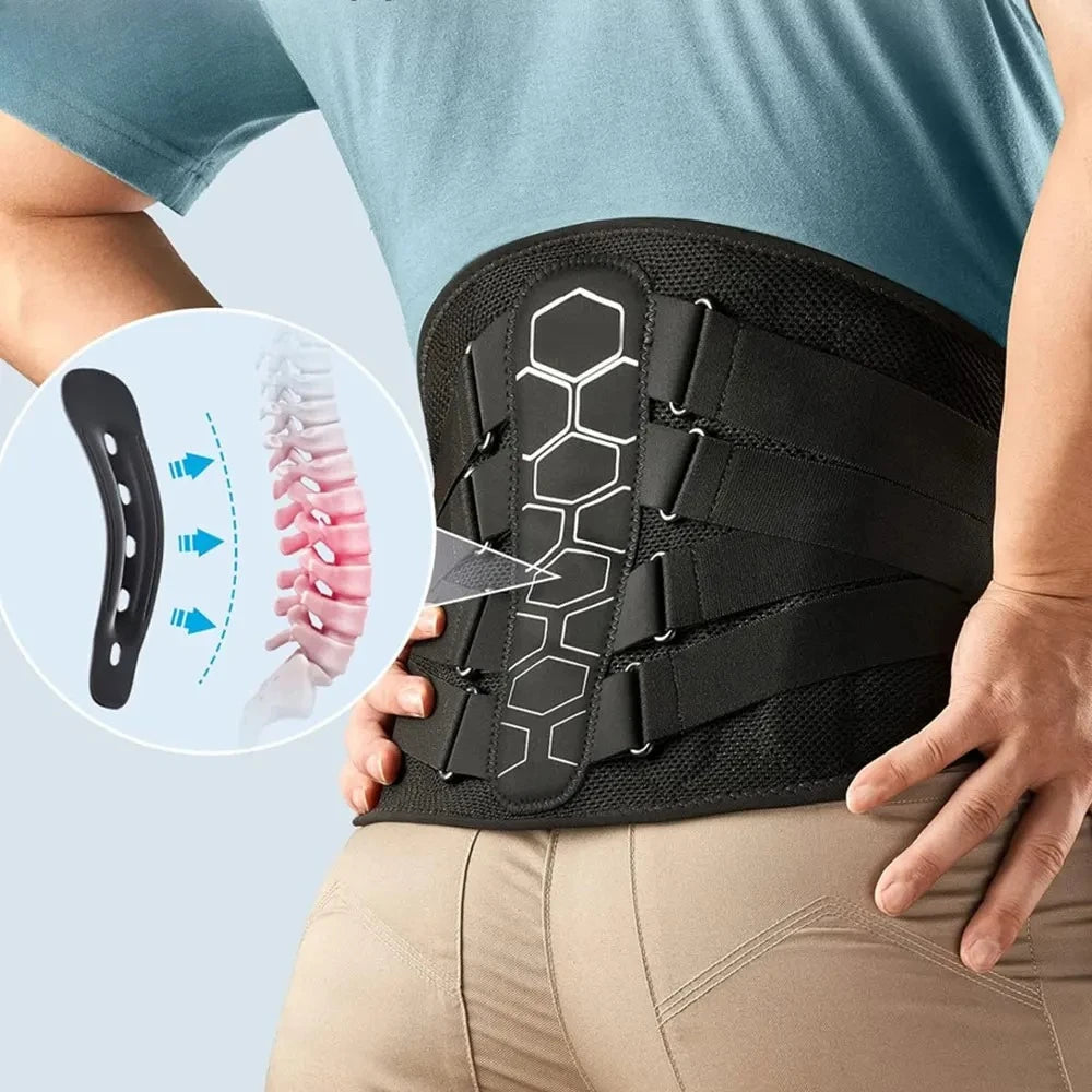 Moderngaloore Premium Lumbar Back Brace – Adjustable Spine & Lower Back Support Belt