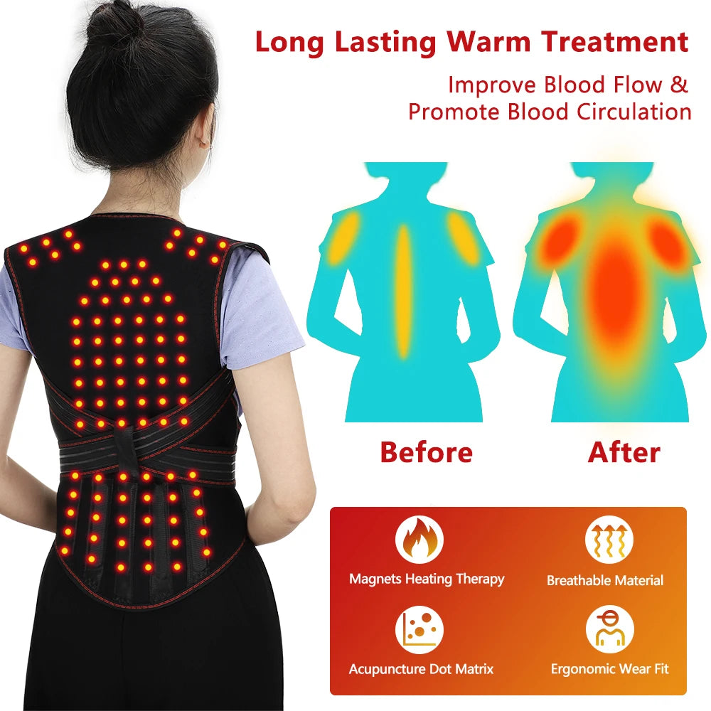 Moderngaloore Tourmaline Self-Heating Magnetic Therapy Back Support Belt