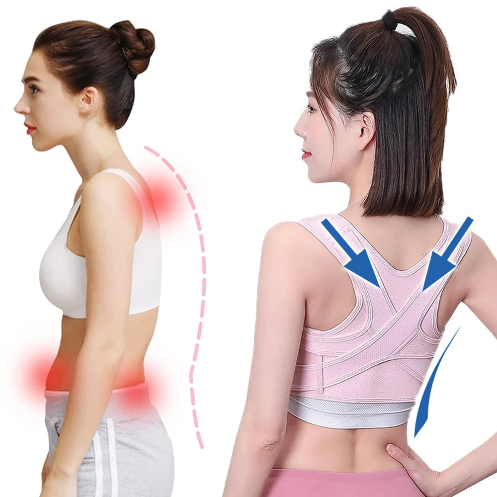 Moderngaloore Adjustable Upper Back Posture Corrector Brace for Men & Women – Breathable Shoulder & Clavicle Support, Pain Relief