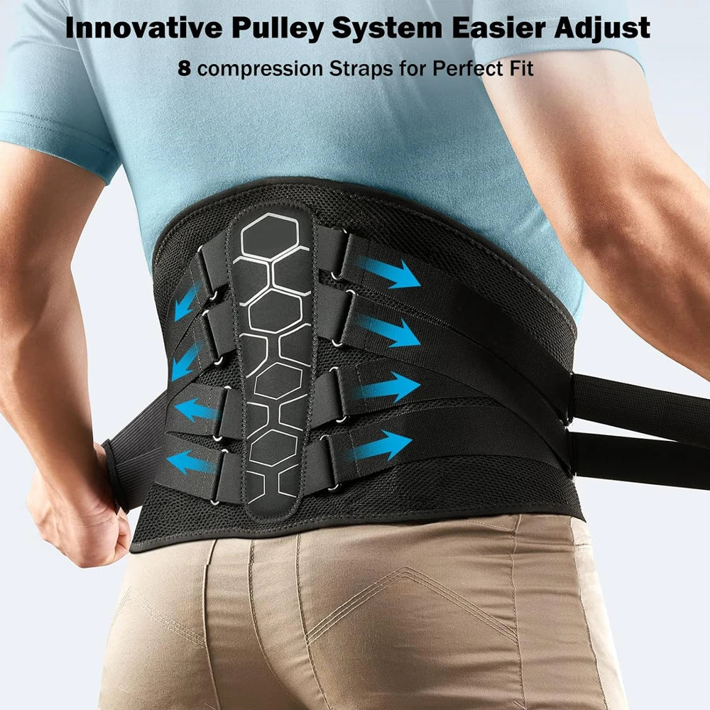 Moderngaloore Premium Lumbar Back Brace – Adjustable Spine & Lower Back Support Belt