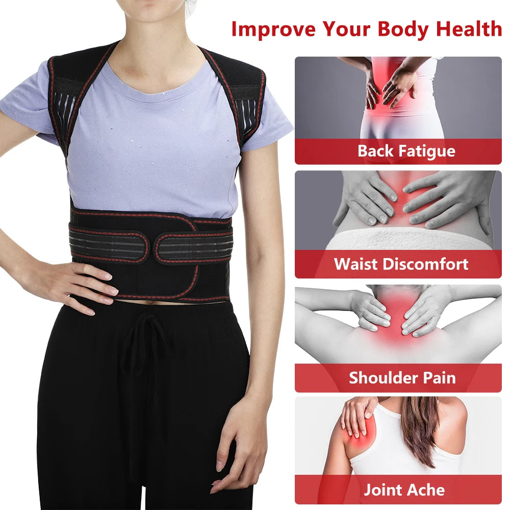 Moderngaloore Tourmaline Self-Heating Magnetic Therapy Back Support Belt