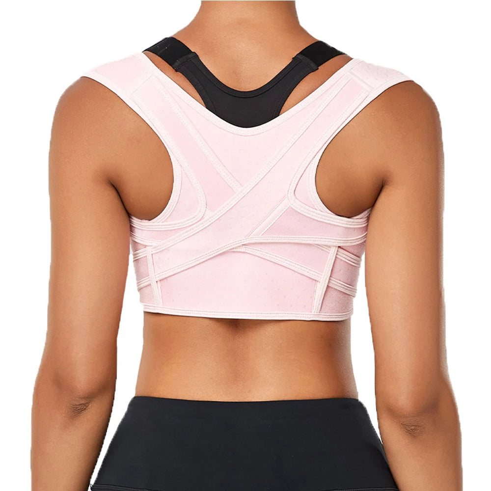 Moderngaloore Adjustable Upper Back Posture Corrector Brace for Men & Women – Breathable Shoulder & Clavicle Support, Pain Relief
