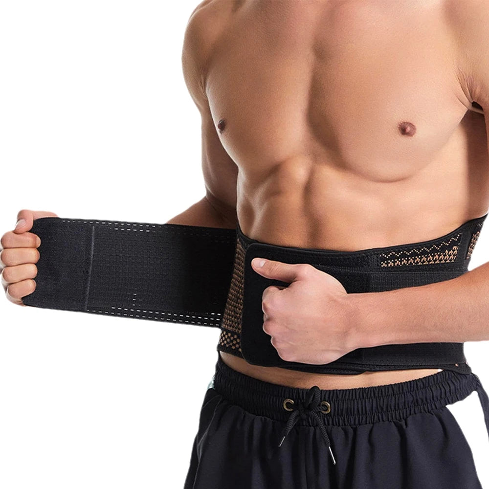 Moderngaloore Copper Back Brace for Men & Women – Adjustable Lumbar Support Belt for Sciatica & Lower Back Pain