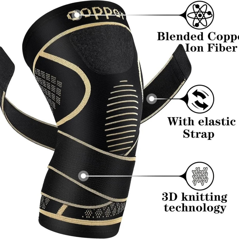 Moderngaloore Copper Knee Brace & Compression Sleeve for Men & Women – Arthritis Pain Support, Sports & Joint Pain Relief