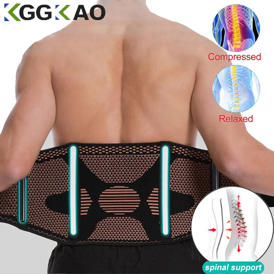 Moderngaloore Copper Back Brace for Men & Women – Adjustable Lumbar Support Belt for Sciatica & Lower Back Pain