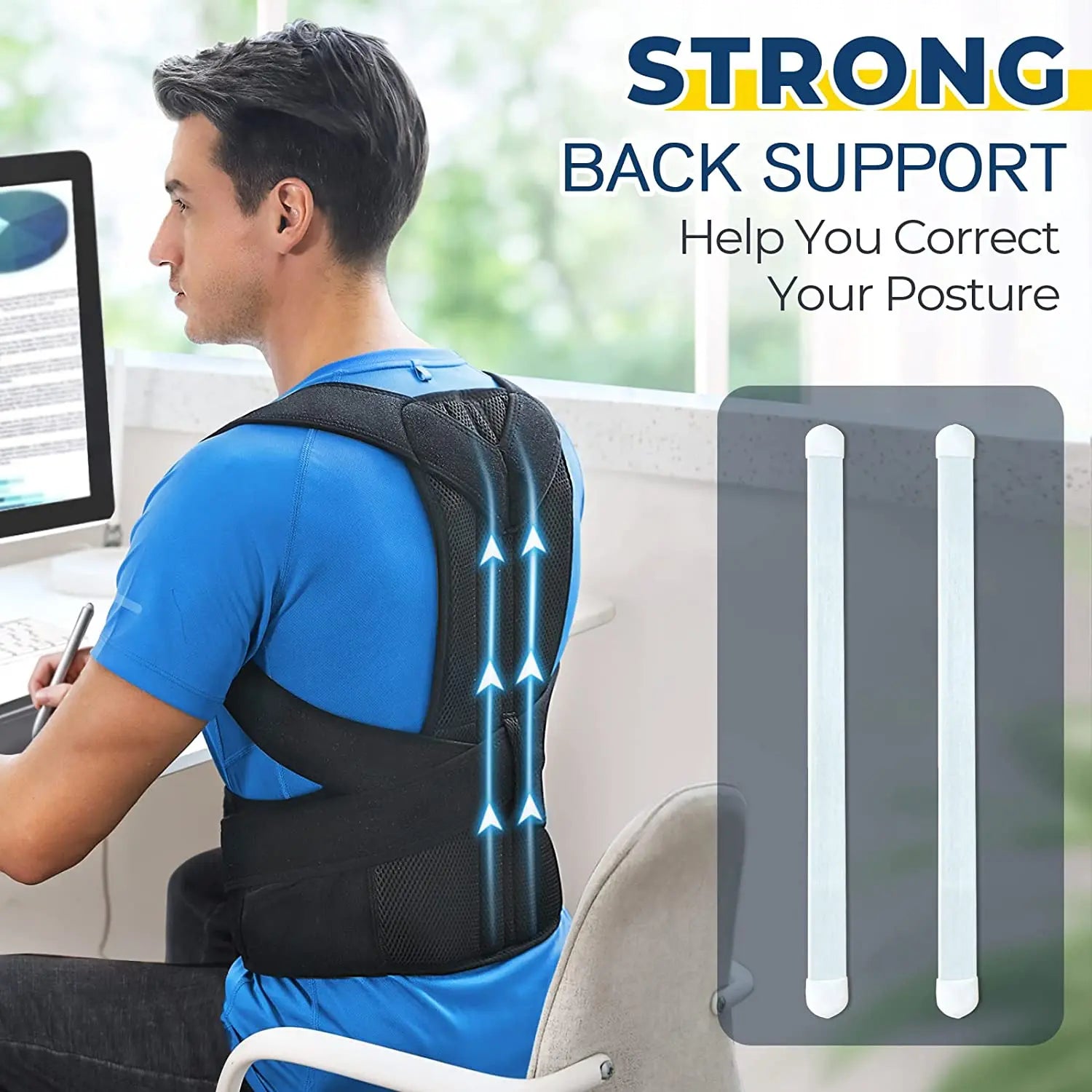 Moderngaloore Upper Back Posture Corrector - gray color option
