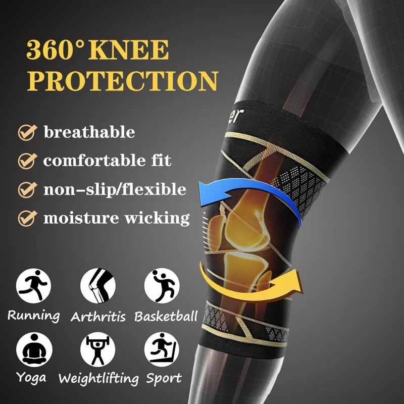 Moderngaloore Copper Knee Brace & Compression Sleeve for Men & Women – Arthritis Pain Support, Sports & Joint Pain Relief