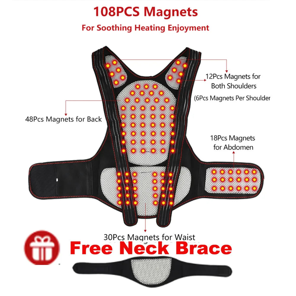 Moderngaloore Thermal Back & Neck Support Brace – Adjustable & Lightweight