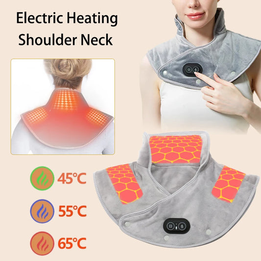 Moderngaloore Electric Heating Shoulder & Neck Pad – USB Thermal Compress Cervical Shawl for Muscle Pain Relief