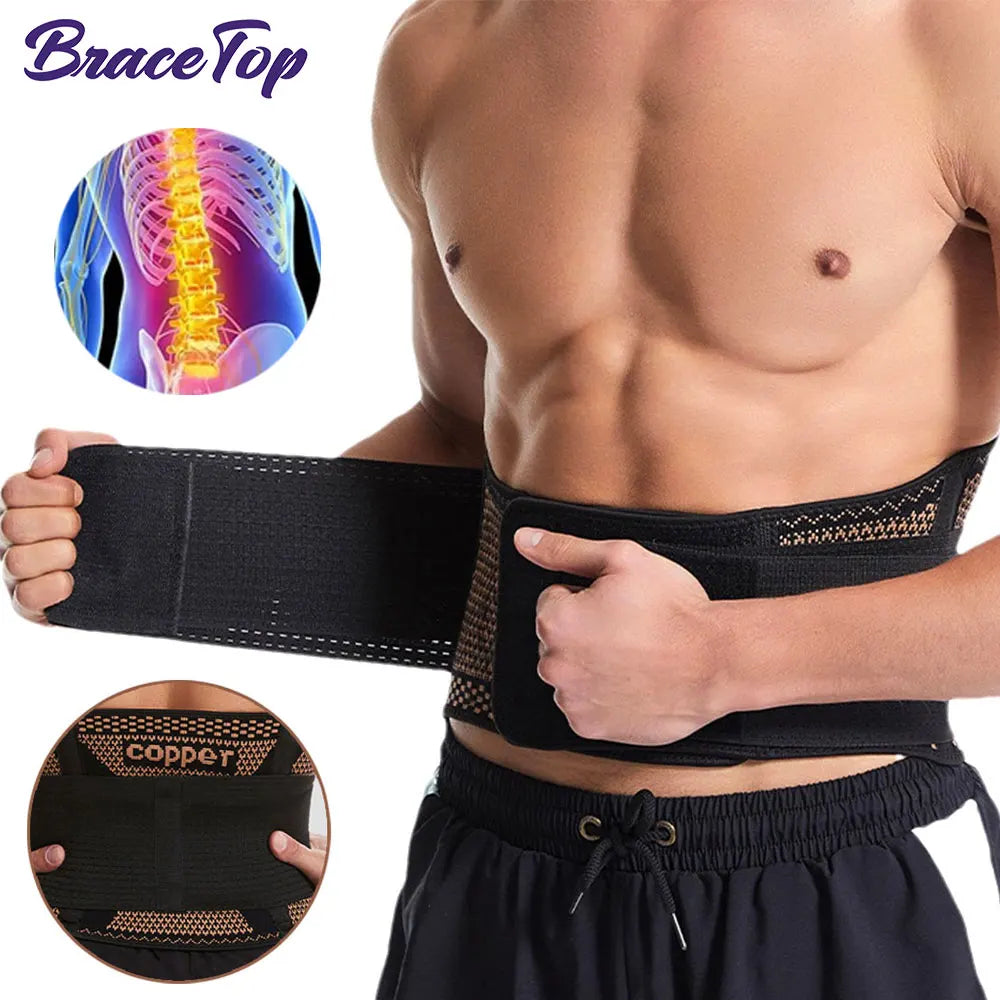 Moderngaloore Copper Back Brace for Men & Women – Adjustable Lumbar Support Belt for Work & Lifting