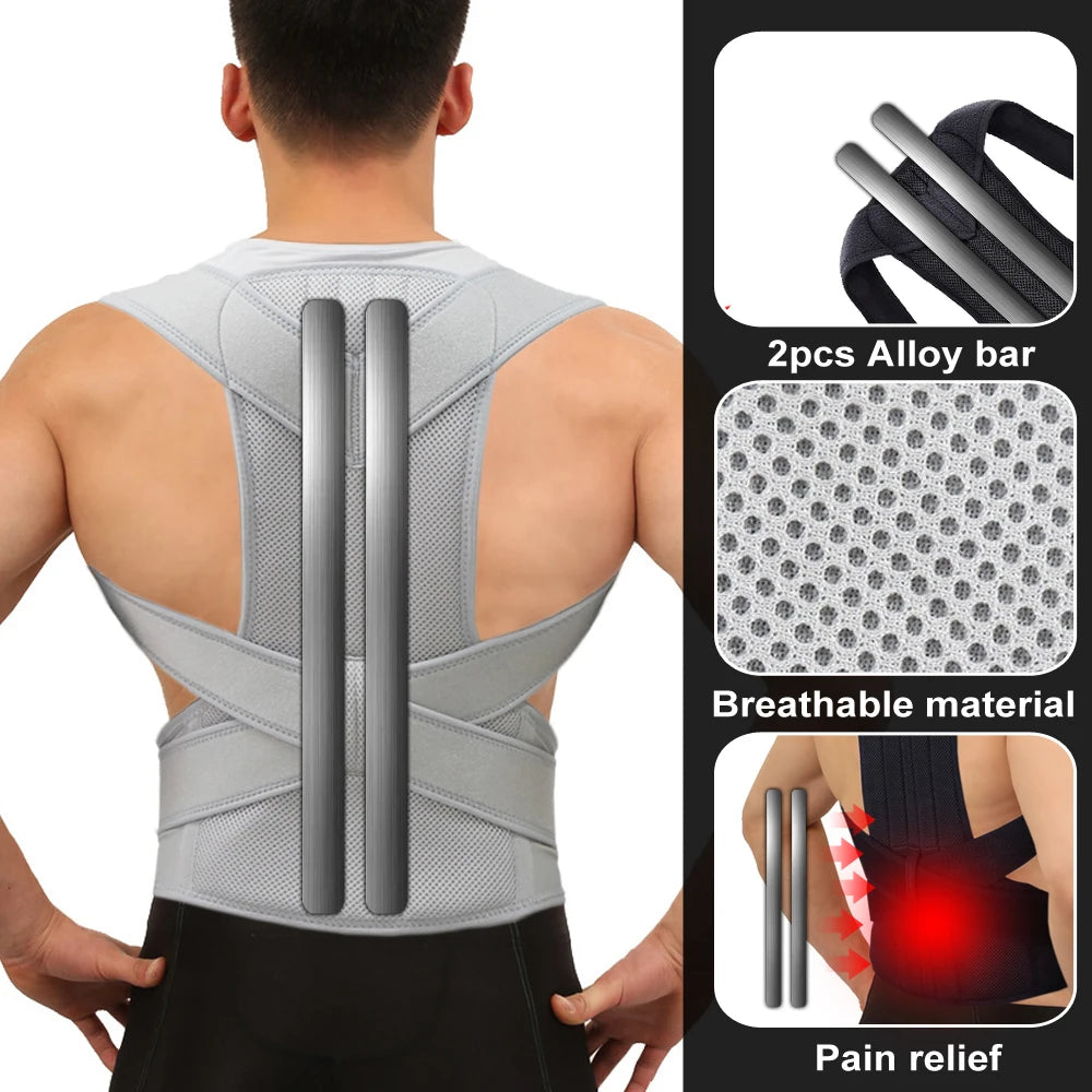 Moderngaloore Upper Back Posture Corrector - worn on model front view