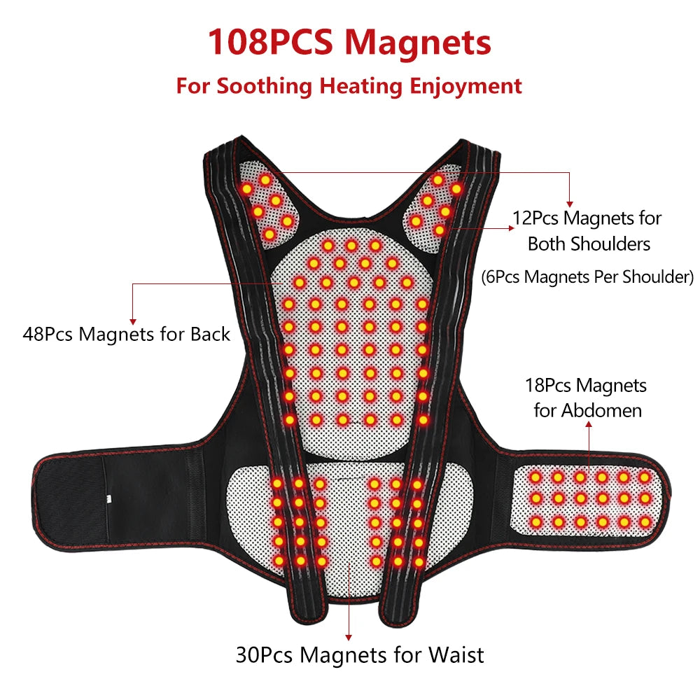 Moderngaloore Tourmaline Self-Heating Magnetic Therapy Back Support Belt