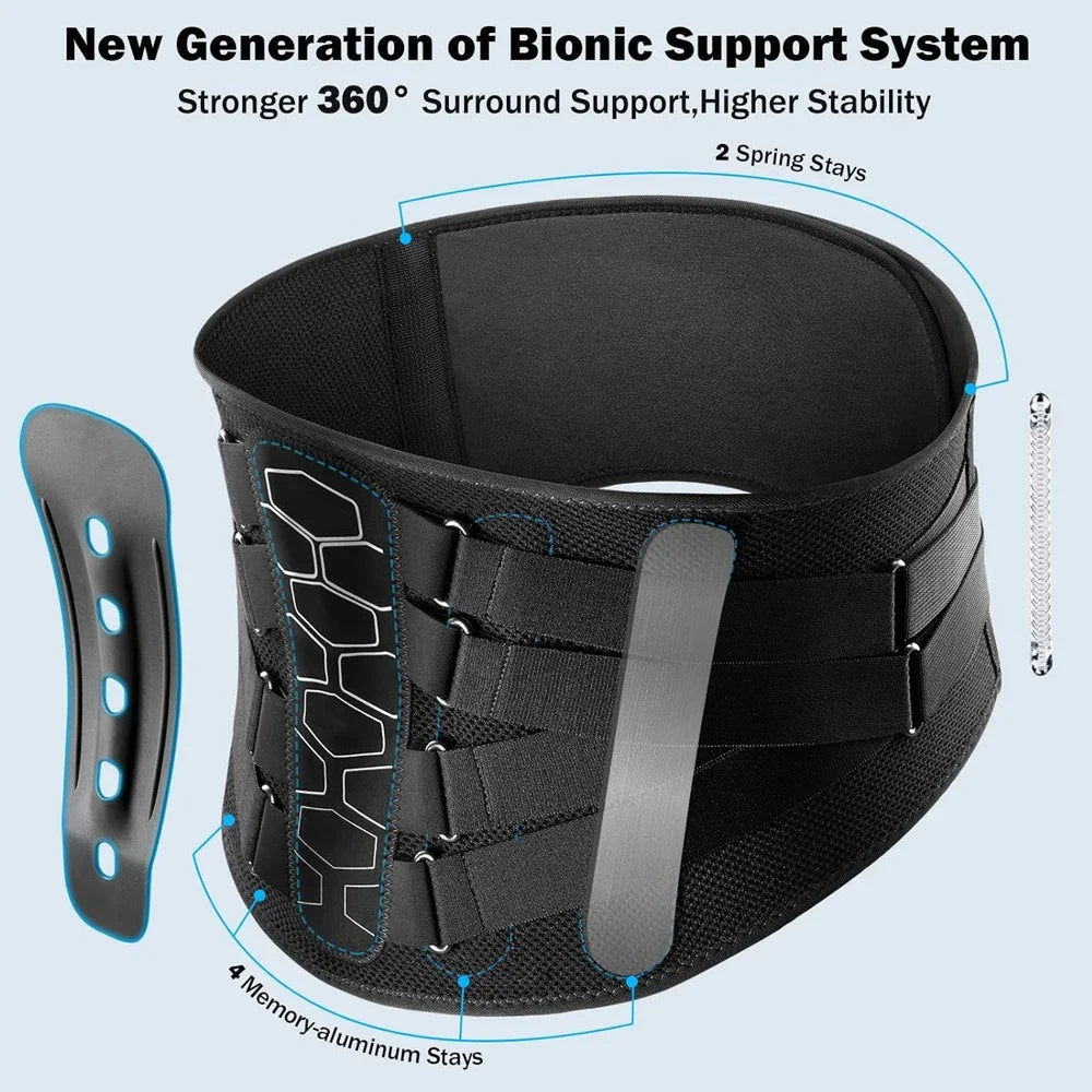 Moderngaloore Premium Lumbar Back Brace – Adjustable Spine & Lower Back Support Belt